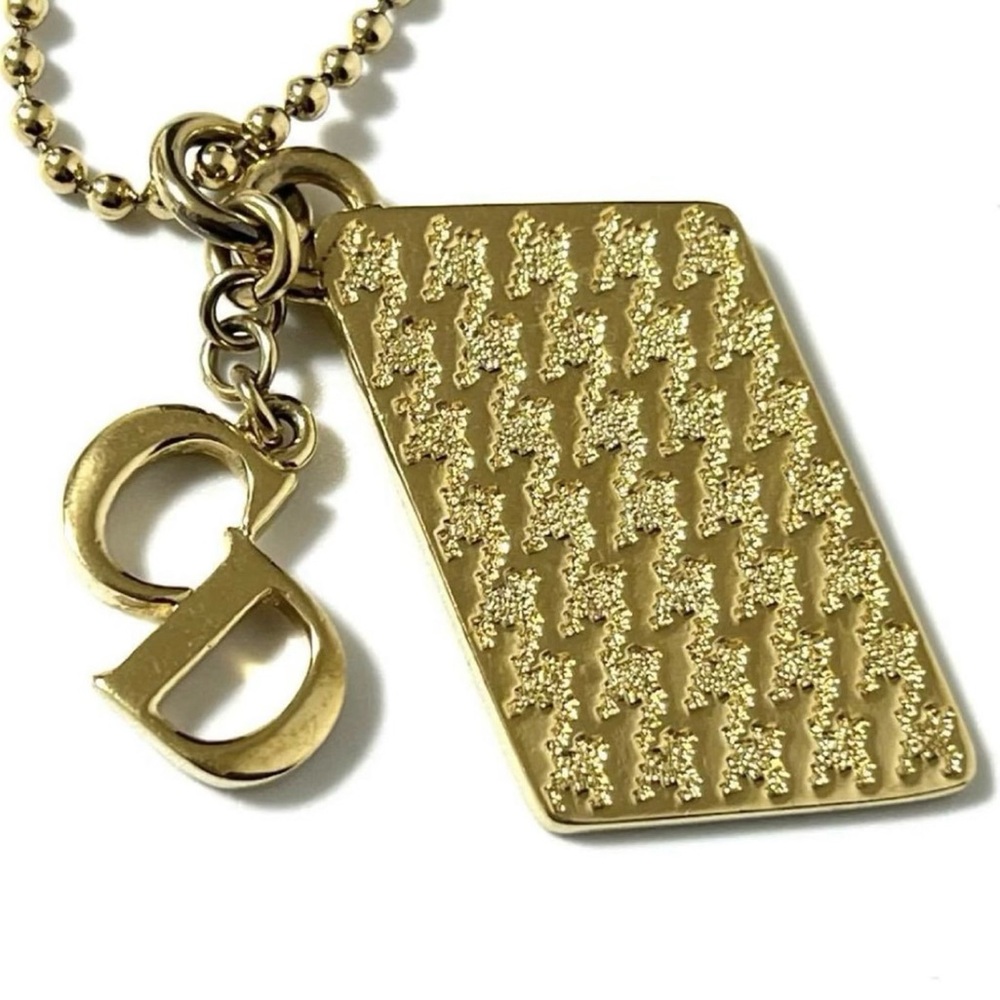 Christian Dior Trotter Dog Tag Pendant Necklace with CD Initial Charms - Picture 4 of 7
